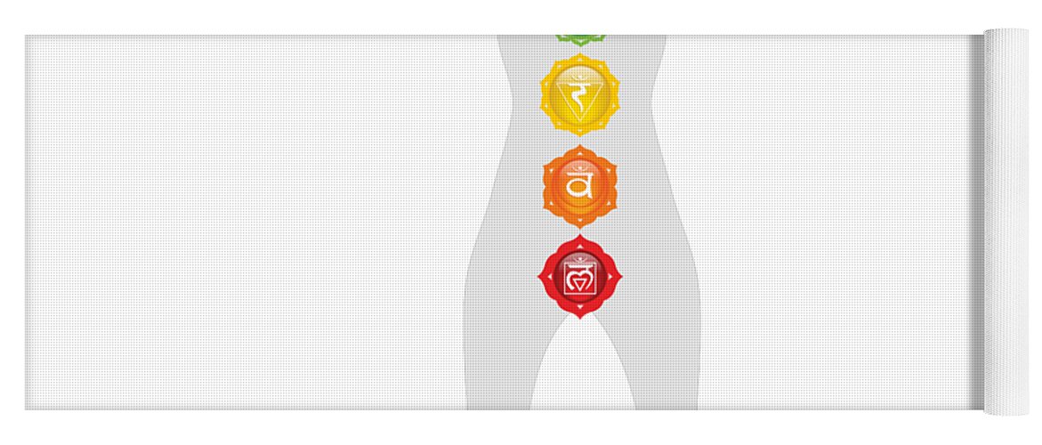 Chakra Art Yoga Mat featuring the digital art Seven Chakra Centers #2 by Serena King
