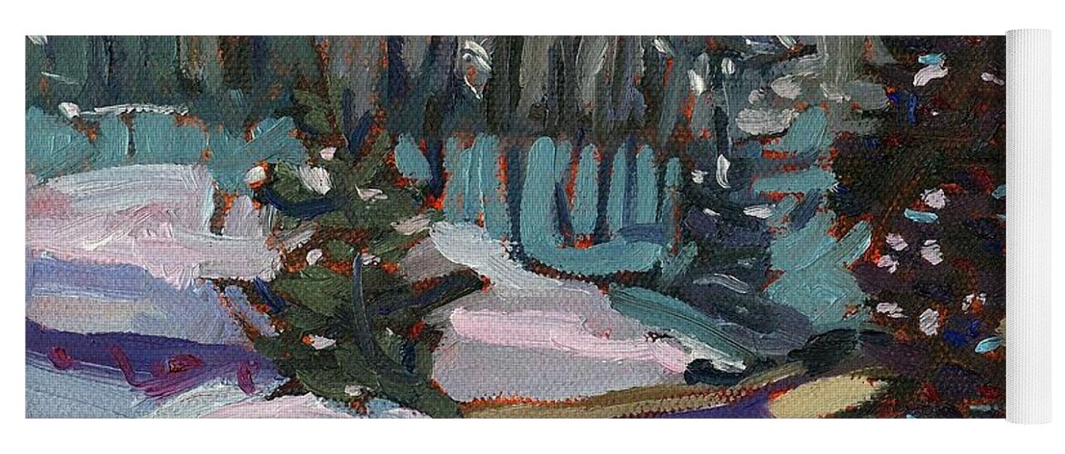 Jim Day Yoga Mat featuring the painting Snow Day #1 by Phil Chadwick