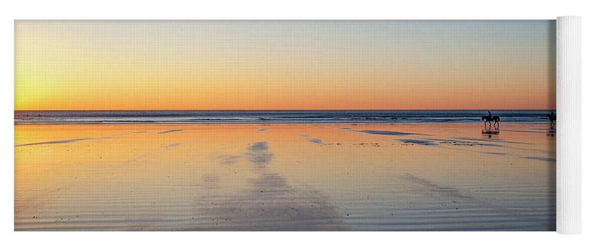 Sunset Yoga Mat featuring the photograph Sunset on the beach #1 by Lorrie Joaus