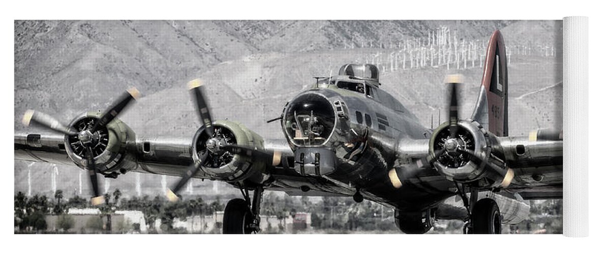 B-17 Bomber Yoga Mat featuring the photograph B-17 Bomber Madras Maiden by Sandra Selle Rodriguez