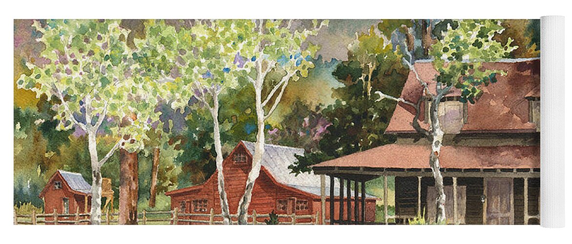 Barn Painting Yoga Mat featuring the photograph The DeLonde Homestead at Caribou Ranch #1 by Anne Gifford