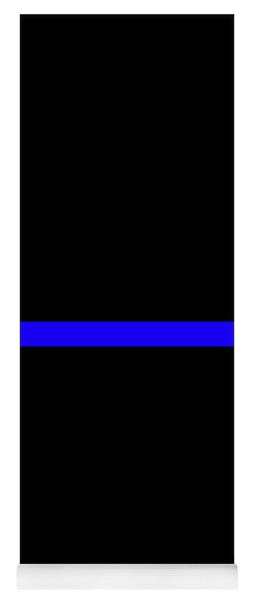Thin Blue Line Yoga Mat featuring the digital art The Symbolic Thin Blue Line Law Enforcement Police #2 by Garaga Designs