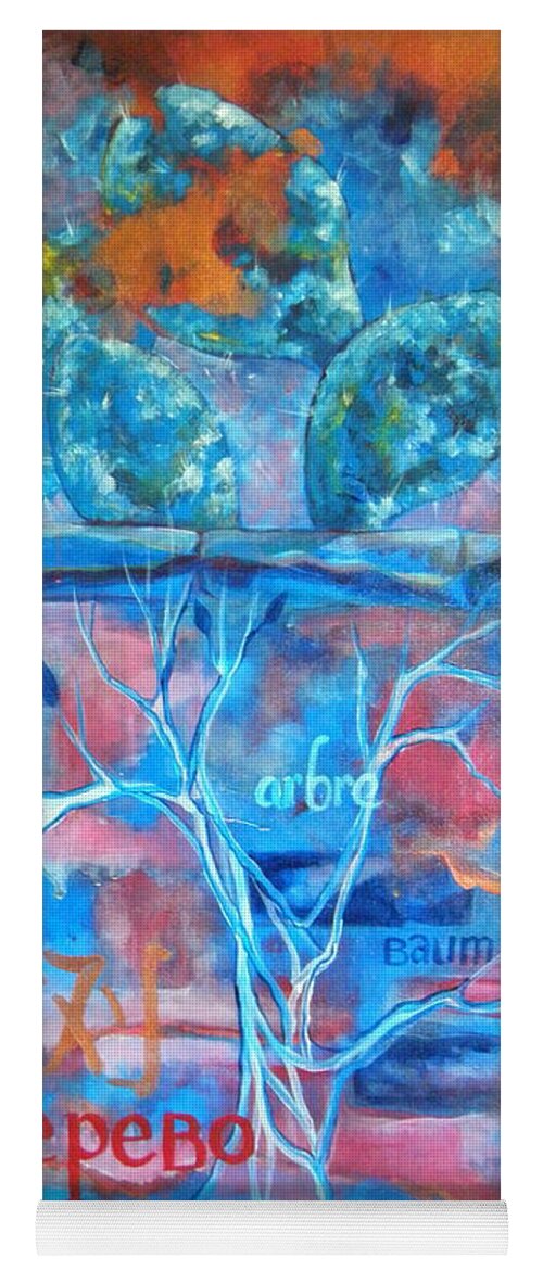 Acrylic Yoga Mat featuring the painting Tree Dusk painting in Acrylic #2 by Tamara Kulish