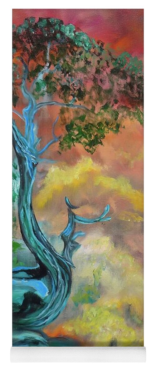 Abstract Tree Yoga Mat featuring the painting Tree of Life 11 by Jenny Lee
