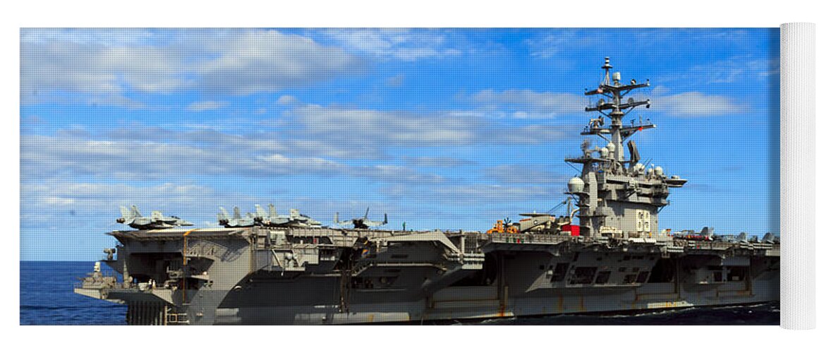 Ike Yoga Mat featuring the photograph USS Dwight D. Eisenhower #1 by Travis Rogers