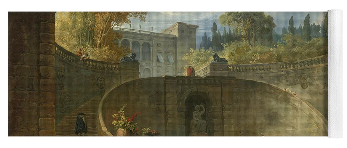 Hubert Robert Yoga Mat featuring the painting Villa Farnese with Gardens at Caprarola by Hubert Robert