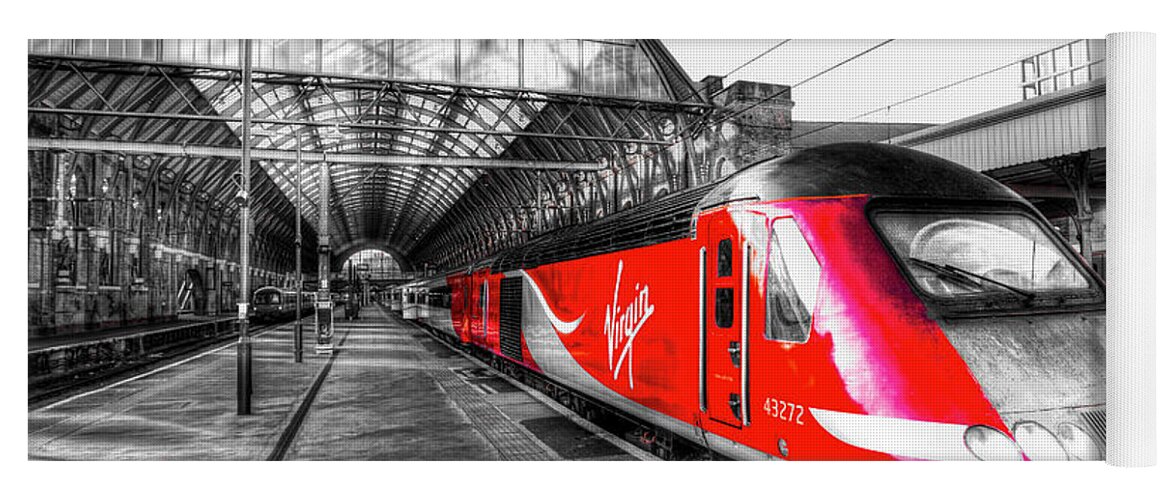 Virgin Yoga Mat featuring the photograph Virgin Train Kings Cross Station #1 by David Pyatt