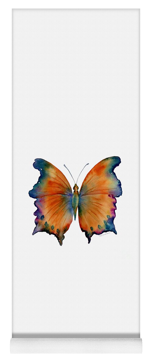 Wizard Butterfly Butterfly Butterflies Butterfly Print Butterfly Card Butterfly Cards Orange Orange And Blue Orange And Purple Orange Butterfly Nature Wings Winged Insect Nature Watercolor Butterflies Watercolor Butterfly Watercolor Moth Orange Butterfly Face Mask Yoga Mat featuring the painting 1 Wizard Butterfly by Amy Kirkpatrick