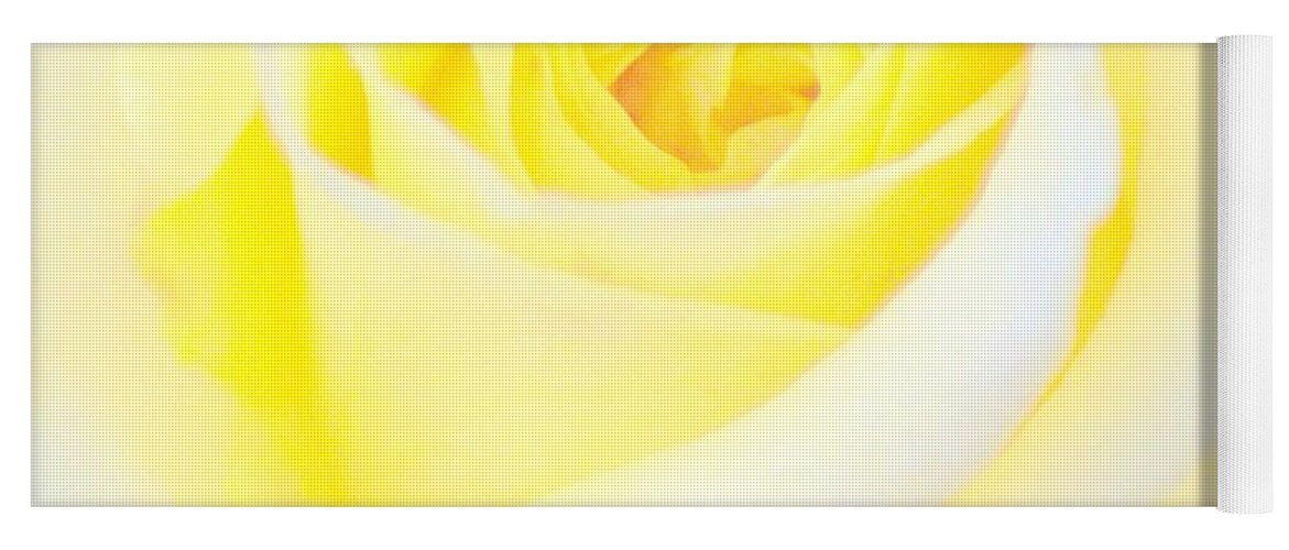 Art Yoga Mat featuring the photograph Yellow Rose I by Joan Han