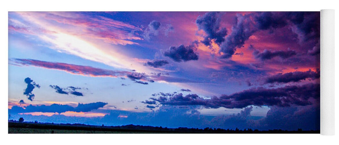 Nebraskasc Yoga Mat featuring the photograph Nebraska HP Supercell Sunset #1 by NebraskaSC