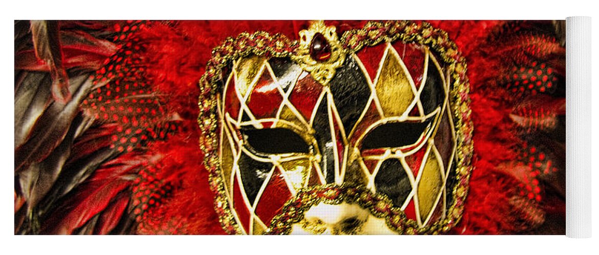 Venetian Yoga Mat featuring the photograph Venetian Carnaval Mask #12 by David Smith