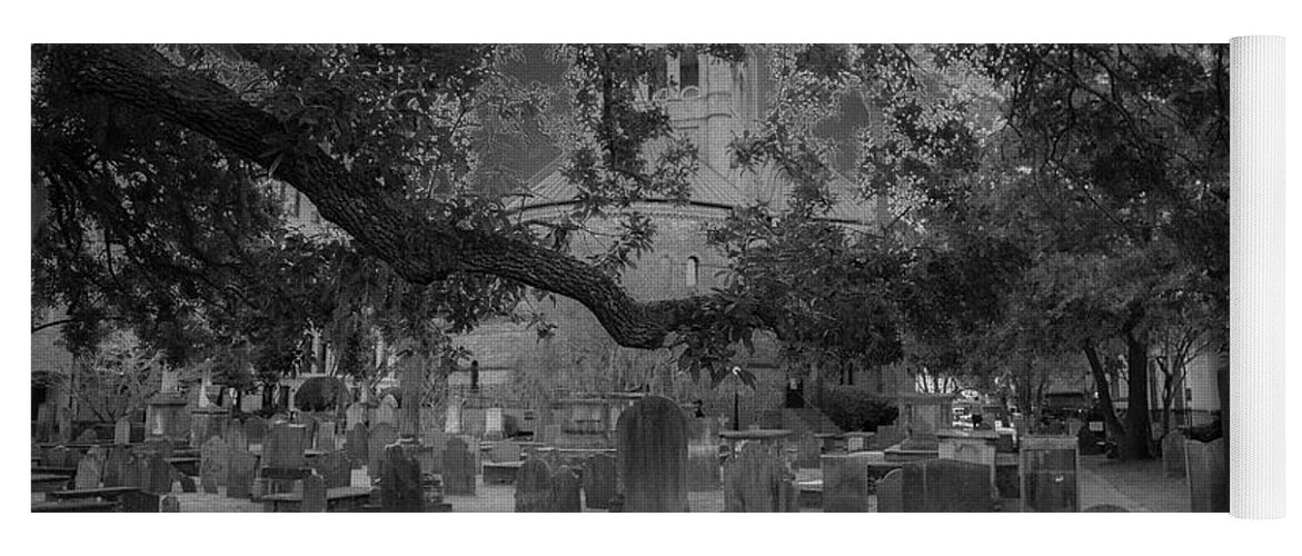 The Circular Congregational Church Yoga Mat featuring the photograph Charleston Haunted Cemetery by Dale Powell