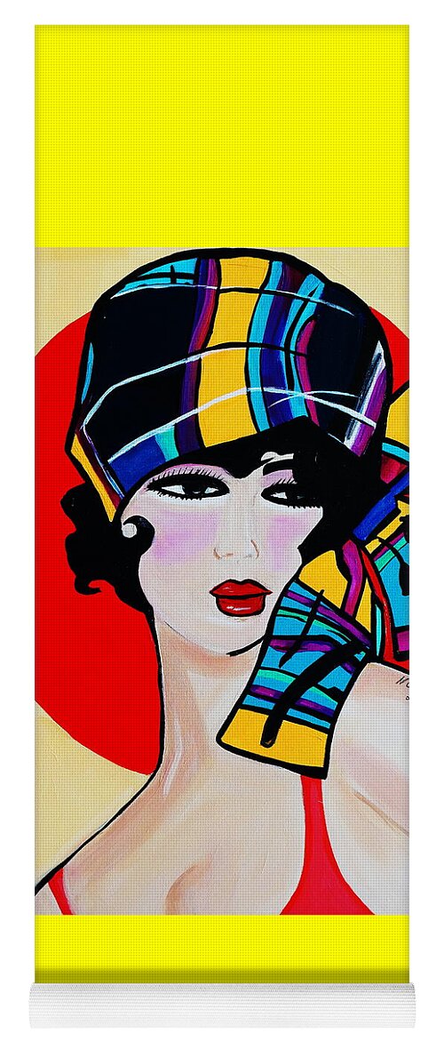 1920's Girl Anna Yoga Mat featuring the painting 1920's Girl Anna by Nora Shepley