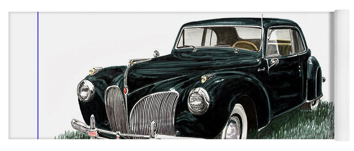Framed Prints Of Lincoln Continentals. Framed Canvas Prints Of Art Of Famous Lincoln Cars. Framed Prints Of Lincoln Car Art. Framed Canvas Prints Of Great American Classic Cars Yoga Mat featuring the painting 1941 Lincoln Continental MK 1 by Jack Pumphrey