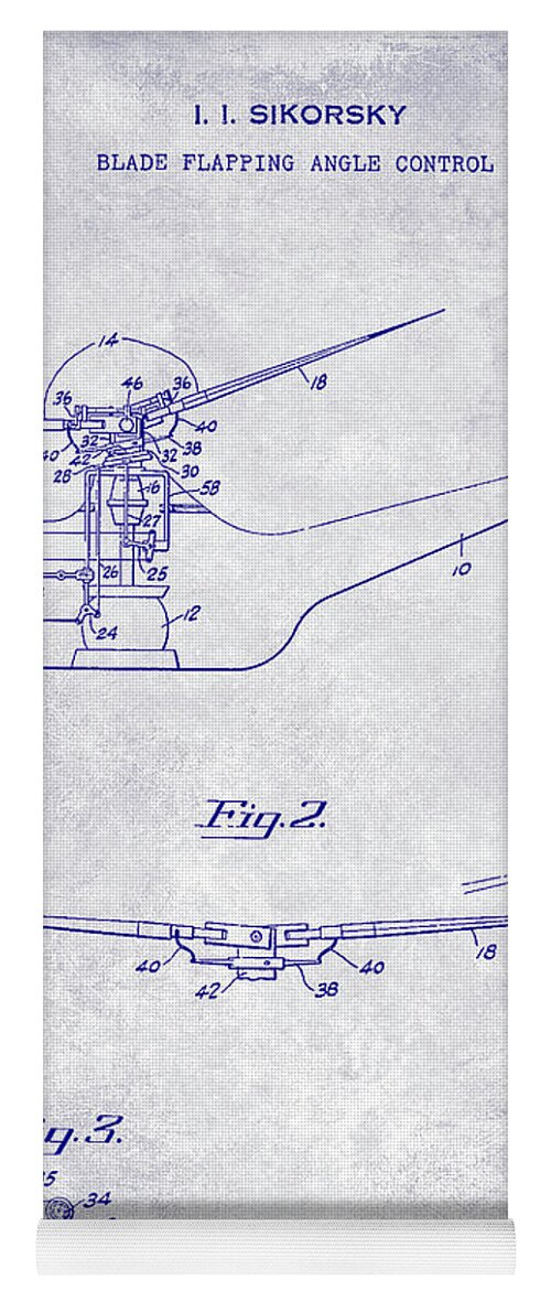 1947 Helicopter Patent Yoga Mat featuring the photograph 1947 Helicopter Patent Blueprint by Jon Neidert