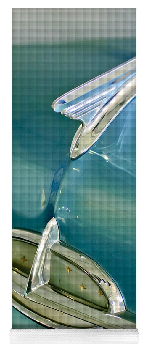 1957 Oldsmobile Yoga Mat featuring the photograph 1957 Oldsmobile Hood Ornament 5 by Jill Reger
