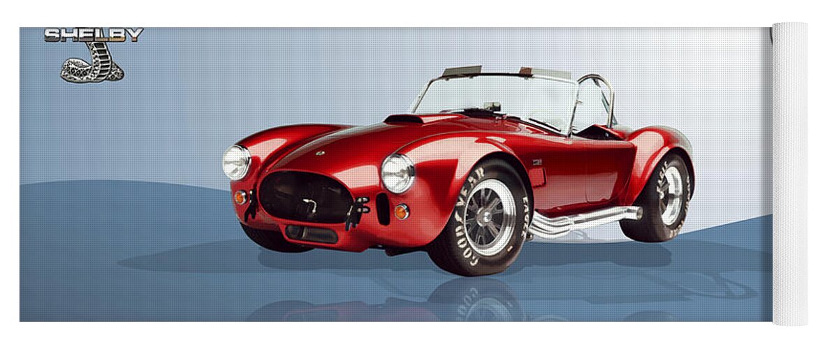 Art Yoga Mat featuring the photograph 1965 Red Shelby Cobra 427SC by Serge Averbukh