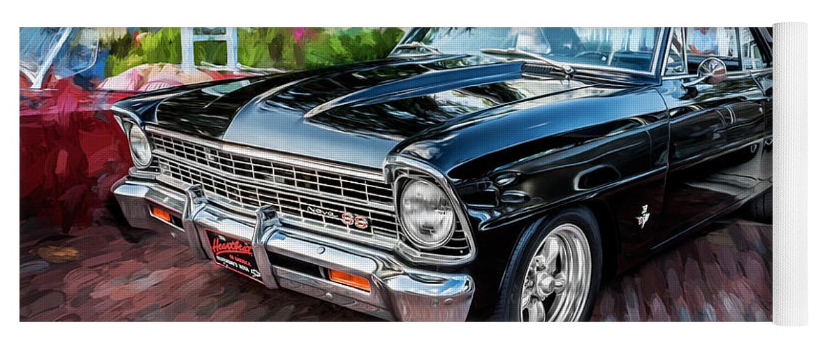 1967 Chevrolet Yoga Mat featuring the photograph 1967 Chevrolet Nova Super Sport Painted BW 4 by Rich Franco