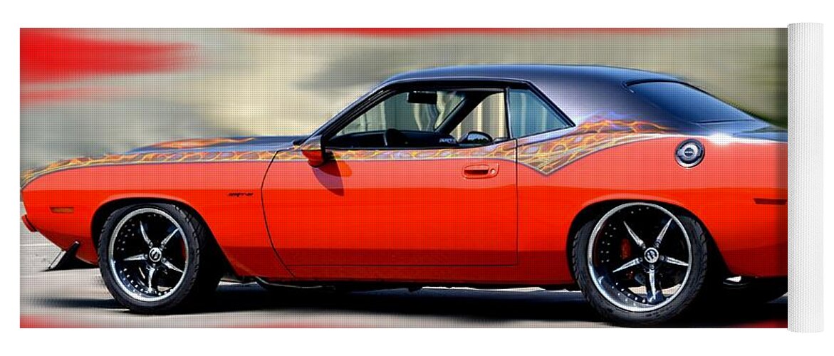 Dodge Yoga Mat featuring the photograph 1970 Dodge Challenger SRT by Maria Urso
