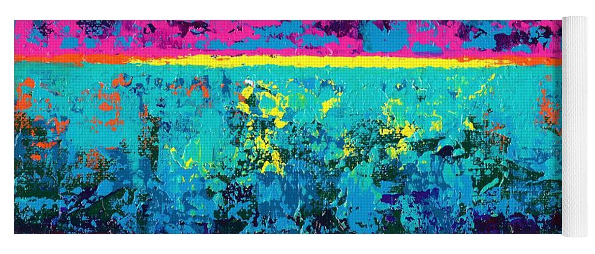 #madewithmichaels #art #abstract #contemporary #allisonconstantino Yoga Mat featuring the painting 1st Light by Allison Constantino