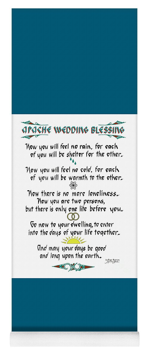 Native American Yoga Mat featuring the drawing Apache Wedding Blessing #1 by Jacqueline Shuler