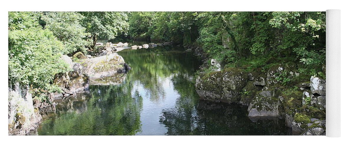 Rivers Yoga Mat featuring the photograph Conwy river near Betws y coed. #2 by Christopher Rowlands