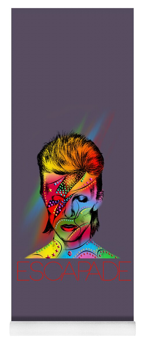 David Bowie Yoga Mat featuring the digital art David Bowie by Mark Ashkenazi