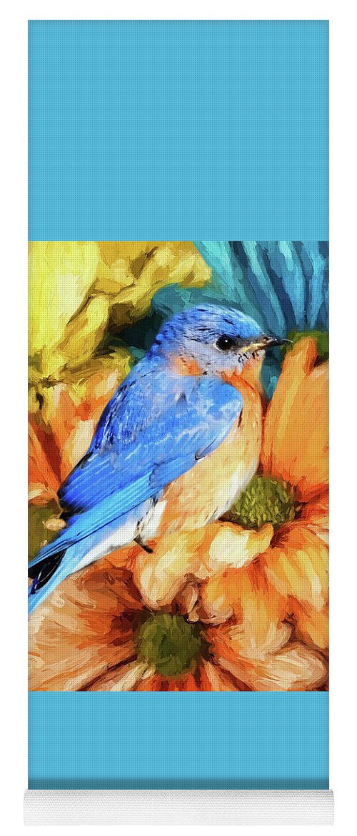 Bluebird Yoga Mat featuring the painting Eastern Bluebird by Tina LeCour
