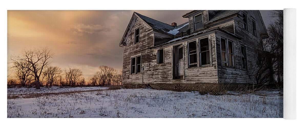 Sky Yoga Mat featuring the photograph Frozen and Forgotten #2 by Aaron J Groen