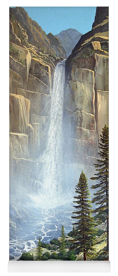 Great Falls Yoga Mat featuring the painting Great Falls #1 by Frank Wilson
