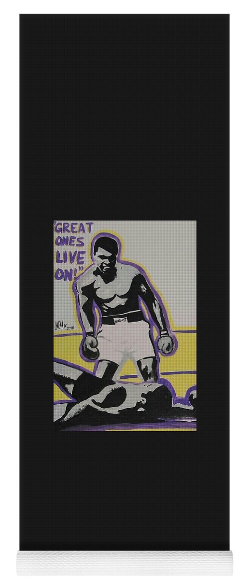 Ali Yoga Mat featuring the painting Great Ones Live On #2 by Antonio Moore