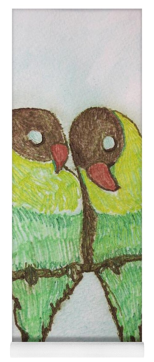 Birds Yoga Mat featuring the painting Love Birds #2 by Patricia Arroyo