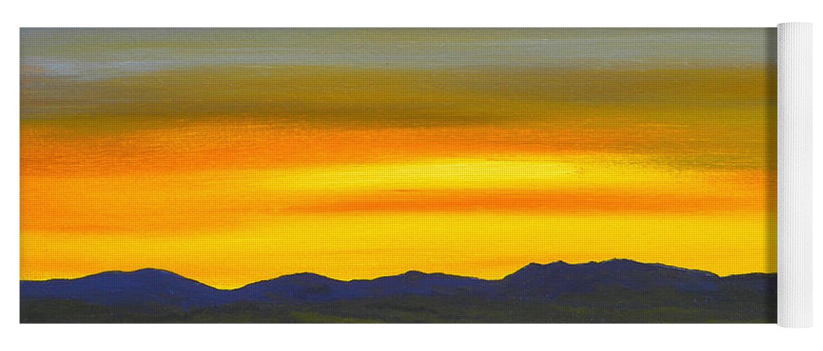 Sunrise Yoga Mat featuring the painting Luminescent Sunrise #2 by Frank Wilson