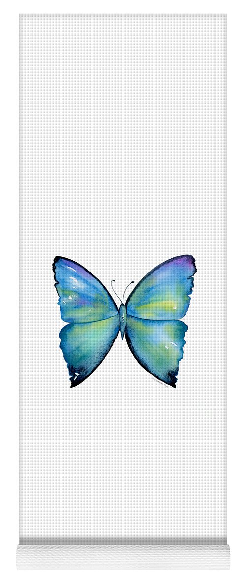 Morpho Aega Butterfly Yoga Mat featuring the painting 2 Morpho Aega Butterfly by Amy Kirkpatrick
