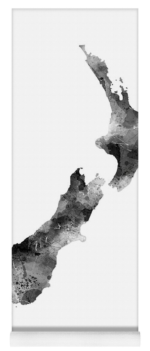 New Zealand Art Yoga Mat featuring the digital art New Zealand Map #2 by Marlene Watson