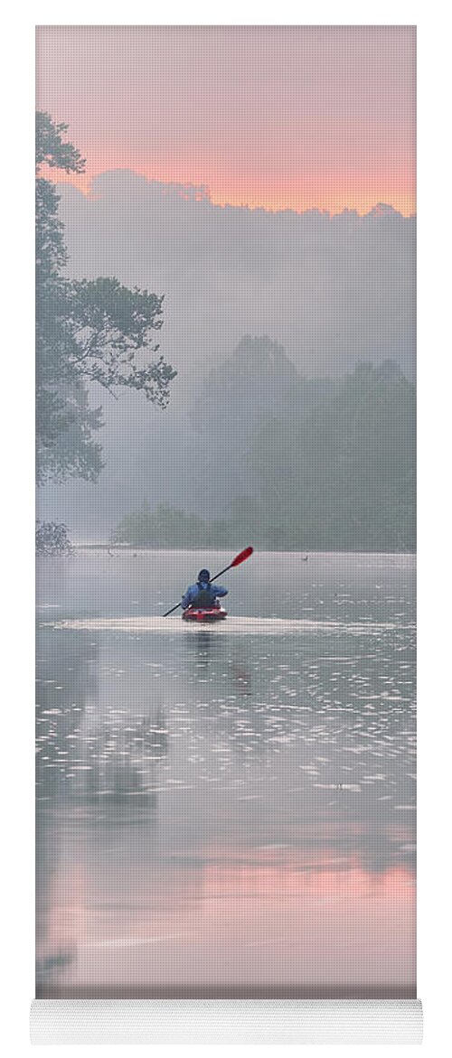 2015 Yoga Mat featuring the photograph Paddling in Mist #2 by Robert Charity