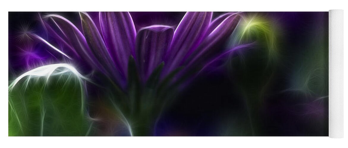 Abstract Yoga Mat featuring the photograph Purple Daisy by Stelios Kleanthous