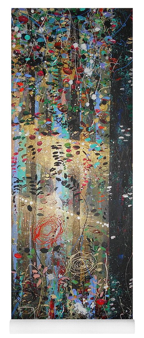 Woods Yoga Mat featuring the painting Risen #1 by Angie Wright