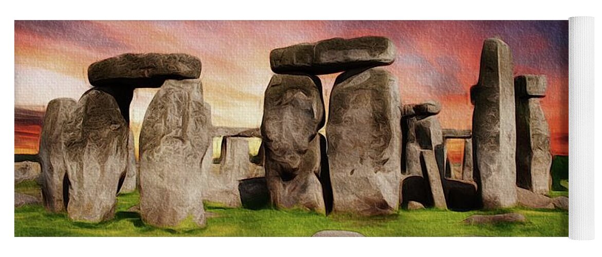 Stonehenge Yoga Mat featuring the painting Stonehenge #2 by Esoterica Art Agency