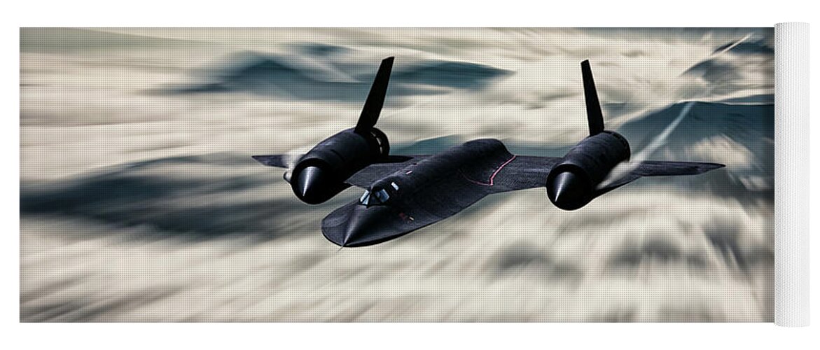 Sr-71 Yoga Mat featuring the digital art The Blackbird by Airpower Art