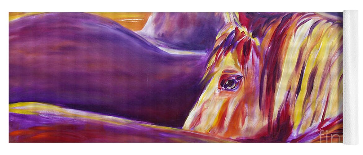 Horses Yoga Mat featuring the painting Horse World by Gina De Gorna