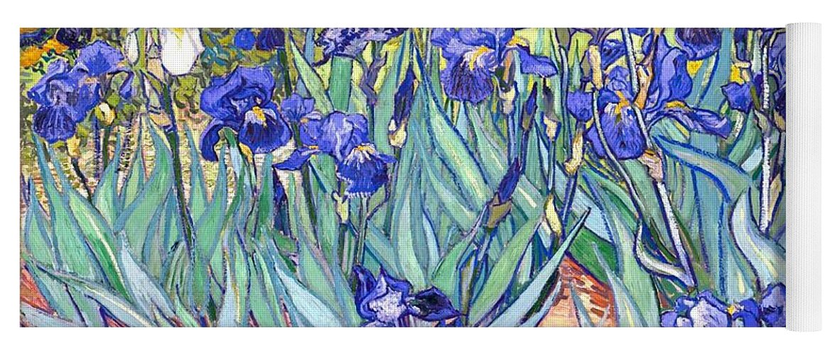 Van Gogh Yoga Mat featuring the painting Irises by Vincent Van Gogh