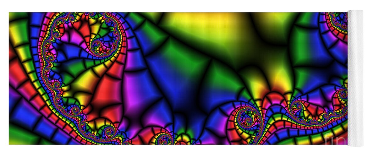 Abstract Yoga Mat featuring the digital art 2X1 Abstract 348 by Rolf Bertram