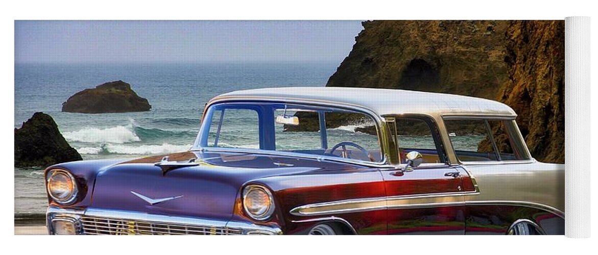 Auto Yoga Mat featuring the photograph 1956 Chevrolet Nomad Wagon by Dave Koontz