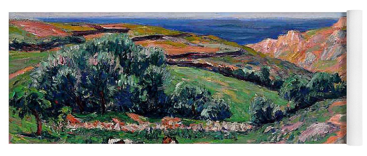 A Valley In Sadaine Yoga Mat featuring the painting A Valley in Sadaine by Henri Moret