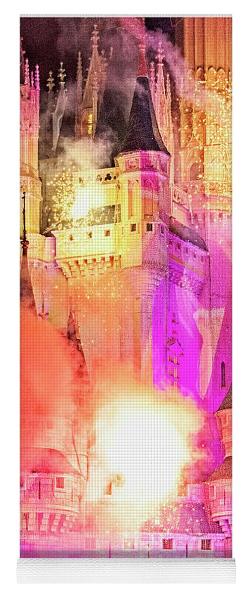 Fireworks Yoga Mat featuring the photograph Fireworks, Cinderella's Castle, Walt Disney World #3 by A Macarthur Gurmankin
