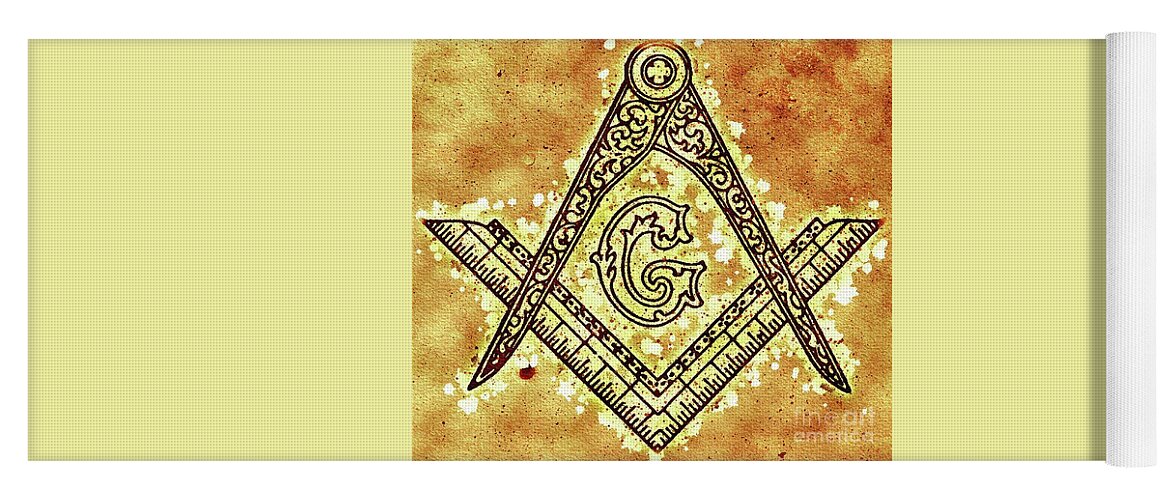Freemason Yoga Mat featuring the painting Masonic Symbolism #3 by Esoterica Art Agency