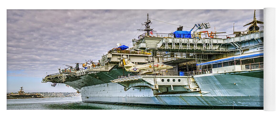 San Diego Ca. Yoga Mat featuring the photograph USS Midway CV41 #3 by David Zanzinger
