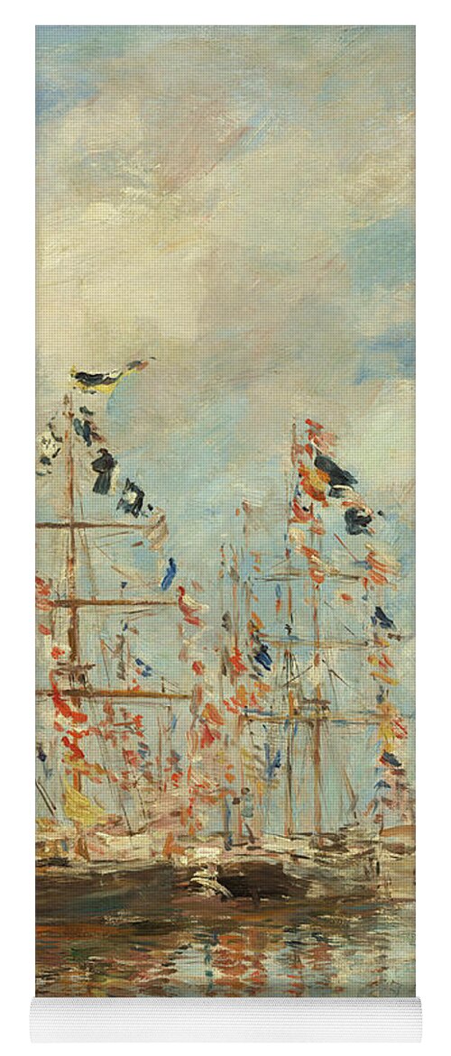 Eugne Boudin Yoga Mat featuring the painting Yacht Basin At Trouville-Deauville #3 by Eugene Boudin