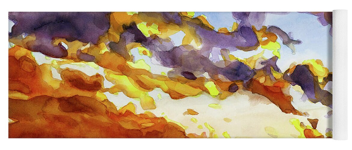 Watercolor Yoga Mat featuring the painting #301 Clouds #301 by William Lum